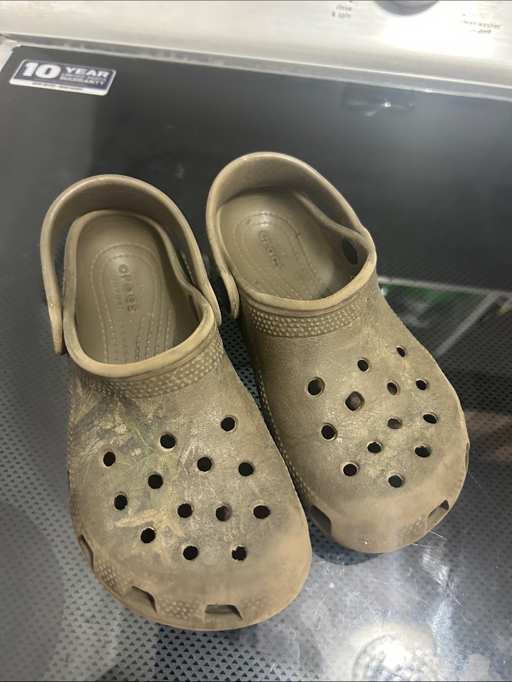Toddler boys size 12 real tree camo camouflage crocs shoes